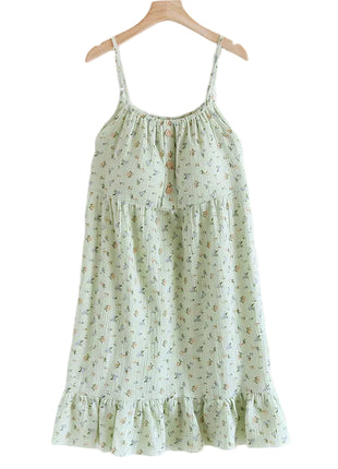 Versatile Floral Cotton Pyjamas Dress for Women