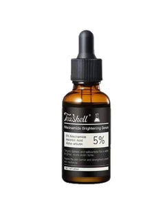 Tea Shell serum bottle with dropper on a white background