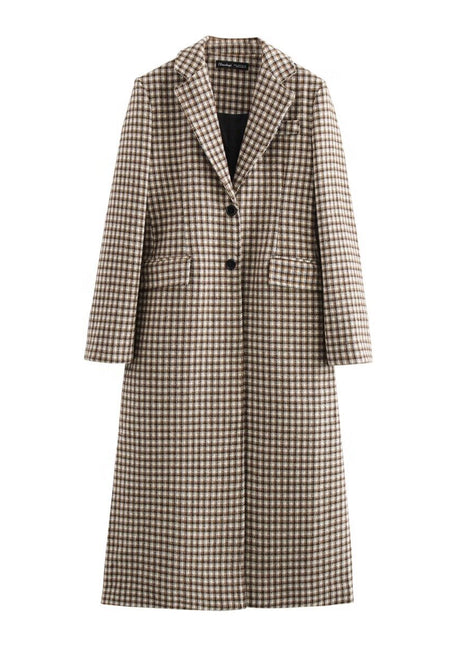 Elegant Women's Plaid Coat for Office and Casual Wear