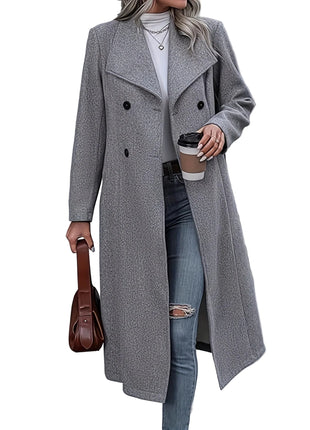 Women's Longline Winter Coat with Regular Sleeves
