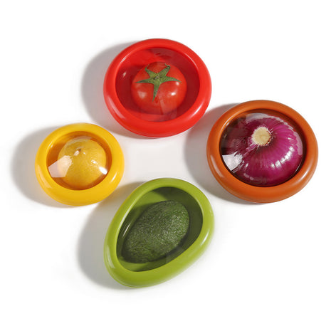 Transparent Fruit & Vegetable Storage Containers – 4-Piece Fresh-Keeping Set