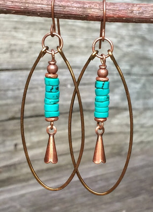 Turquoise Beaded Pendant Earrings