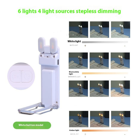 USB Rechargeable Book Clip Reading Lamp – Read Anytime, Anywhere white