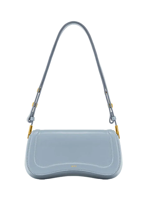 Urban Simplicity Leather Shoulder Handbag – Timeless Luxury for Everyday Living blue gray