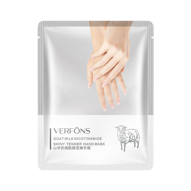 Hand mask packaging with hands on a white background
