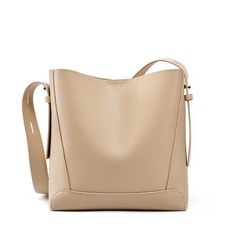 Versatile Commute Leisure Handbag | Women's Retro PU Leather Barrel Shoulder Bag beige