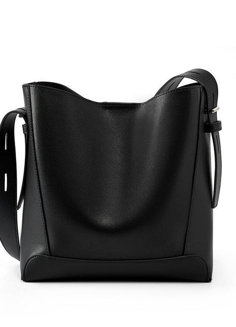 Versatile Commute Leisure Handbag | Women's Retro PU Leather Barrel Shoulder Bag black