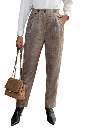 Versatile women’s houndstooth pants for office wear, smart casual outfits, and elegant daily styling.