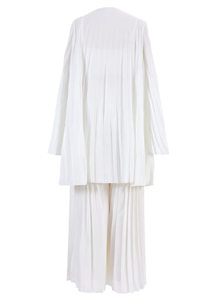 Women's White Pleated Vest Cardigan Wide-Leg Pants Set
Elegant White Three-Piece Matching Pants Suit
White Pleated Vest and Cardigan with Wide-Leg Trousers
Women's Elegant White Three-Piece Outfit
Versatile White Vest Cardigan and Wide-Leg Pants Set