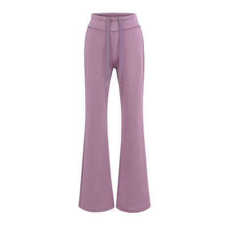 Purple pants with a belt on a white background