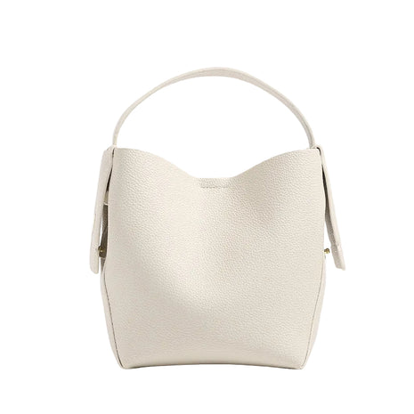 Vintage HQ Leather Commuter Handbag – Classic Vintage Style with Everyday Versatility milkshake white