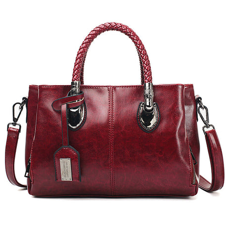Vintage Oil Wax Leather Luxury Handbags – Elegant Vintage Style with Exceptional Organization dark brown
