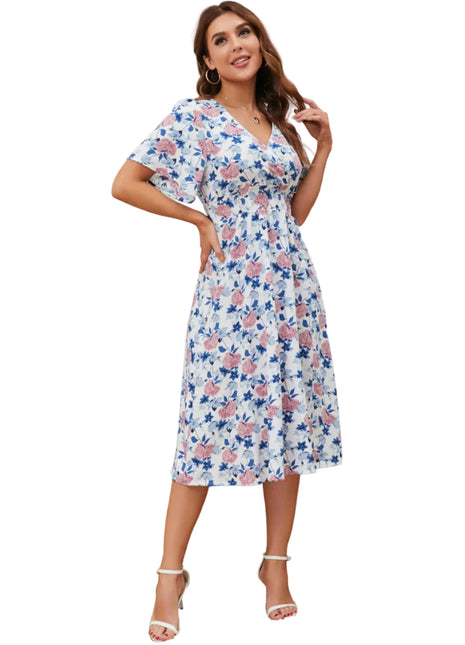 Versatile Chiffon Bohemian Midi Dress for Women