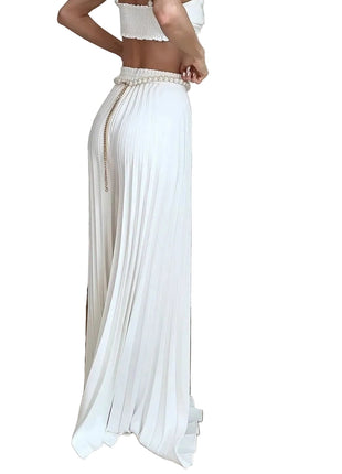 Women's White Pleated Vest Cardigan Wide-Leg Pants Set
Elegant White Three-Piece Matching Pants Suit
White Pleated Vest and Cardigan with Wide-Leg Trousers
Women's Elegant White Three-Piece Outfit
Versatile White Vest Cardigan and Wide-Leg Pants Set