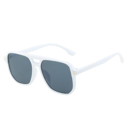 White sunglasses with dark lenses on a white background