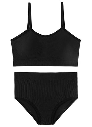 Comfortable Wire-Free Lingerie Black Set BLNDL