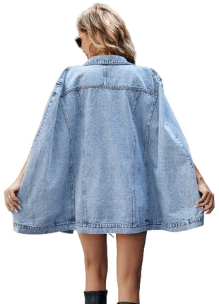 Sleeveless Japanese Style Denim Jacket with Asymmetrical Design