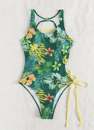 Women's Back Hollow-Out Strap One-Piece Swimsuit