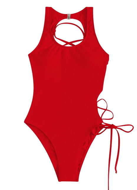 Red swimsuit one piece