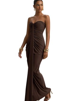 Women's Bandeau Slim Fit Pleated Sheath Dress
Strapless Pleated Bodycon Evening Dress
Elegant Wine Red Sheath Dress
Black Bandeau Cocktail Dress
Versatile Strapless Party Dress for Women