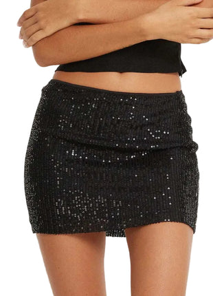 Versatile Women's Sequin Party Mini Skirt blndl