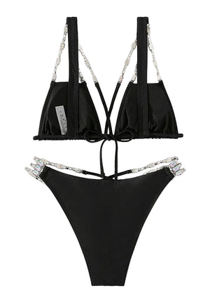 Women's Bling Summer Bikini black blndl back