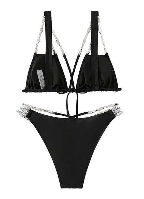 Women's Bling Summer Bikini black blndl back