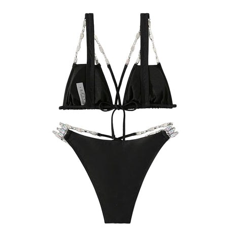 Women's Bling Summer Bikini black blndl back