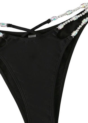 Women's Bling Summer Bikini black blndl back details view