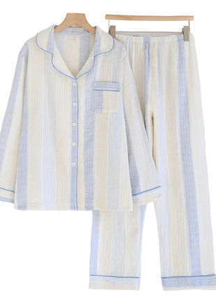 Breathable Cotton Yarn Long Sleeve Sleepwear