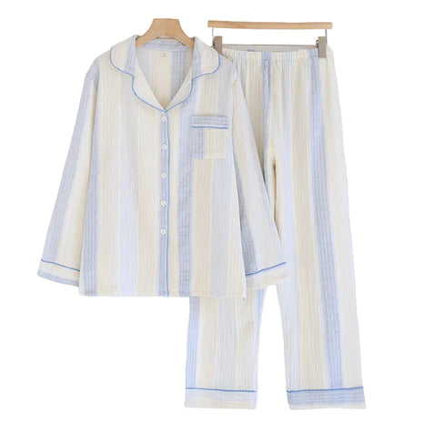 Breathable Cotton Yarn Long Sleeve Sleepwear
