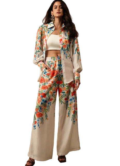 Versatile Floral Blouse and Pants Outfit for Everyday Wear