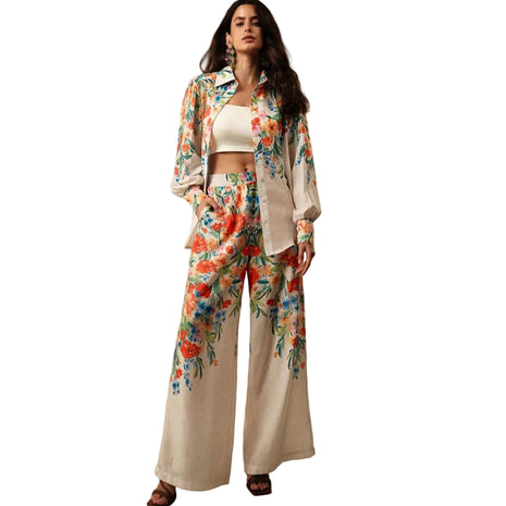 Versatile Floral Blouse and Pants Outfit for Everyday Wear