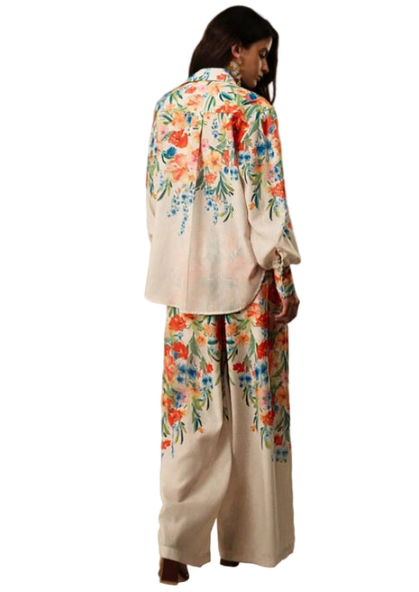 Yellow Floral Women's Matching Set for Spring and Summer