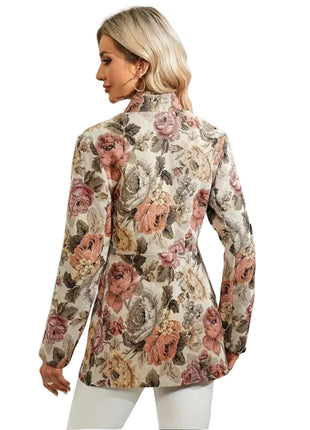 Botanical Print Casual Jacket for Everyday Wear