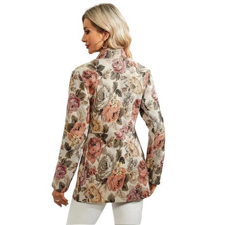 Botanical Print Casual Jacket for Everyday Wear