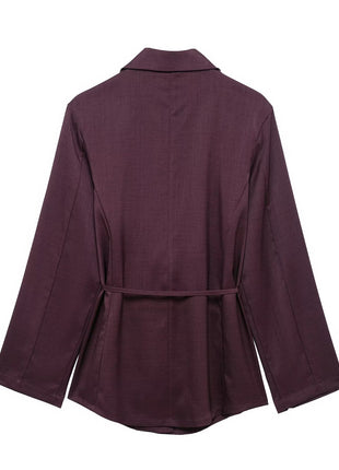dark purple Women's Smart Casual Shirt and Trouser Outfit blndl 
