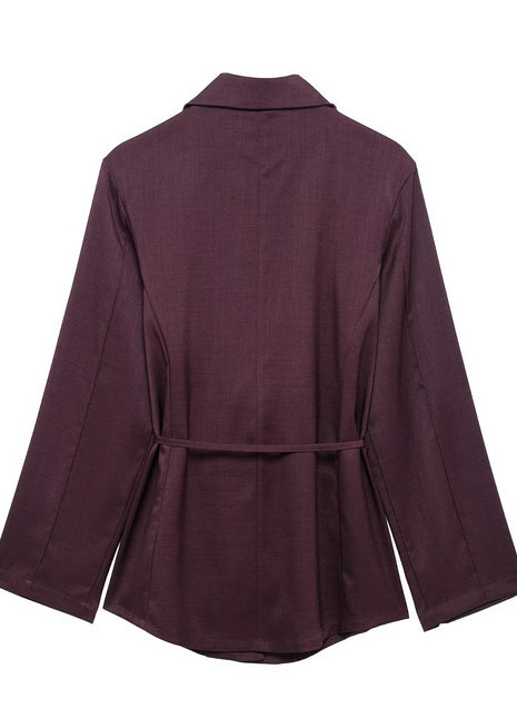 dark purple Women's Smart Casual Shirt and Trouser Outfit blndl 