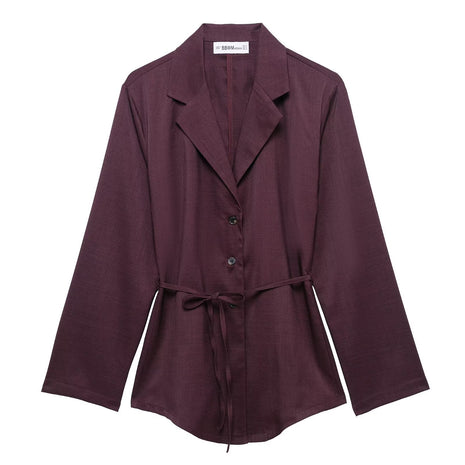 Elegant Dark Purple Women's Casual Pants Suit blndl