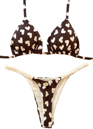 Coffee Heart Print High-Waist Bikini
Brazilian Style Heart Print Swimwear
Women's Coffee Print Two-Piece Bikini
Versatile Coffee Heart Beach Bikini Set