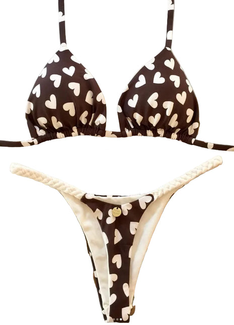 Coffee Heart Print High-Waist Bikini
Brazilian Style Heart Print Swimwear
Women's Coffee Print Two-Piece Bikini
Versatile Coffee Heart Beach Bikini Set