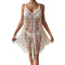 White crochet dress on a white background