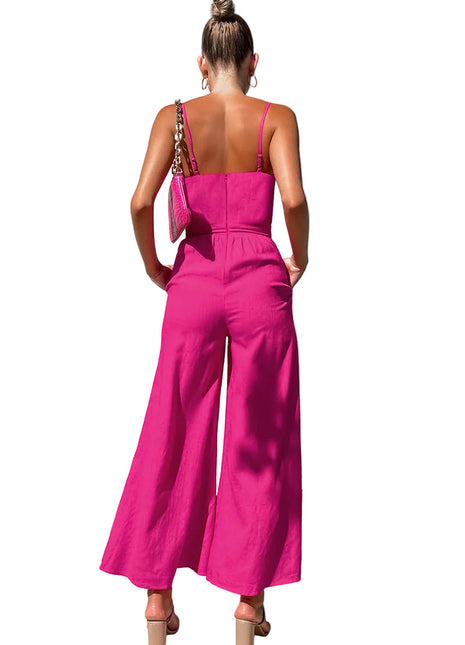 Stylish Cotton Sling Jumpsuit for Vacation and Summer Wear rose blndl