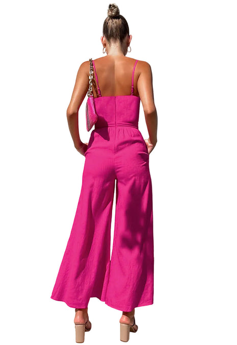 Stylish Cotton Sling Jumpsuit for Vacation and Summer Wear rose blndl