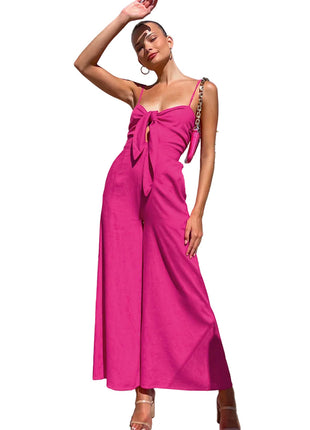 Stylish Cotton Sling Jumpsuit for Vacation and Summer Wear Rose blndl