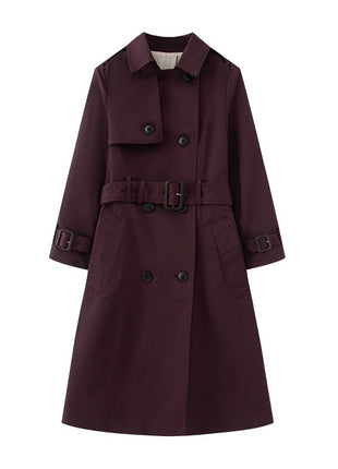 Elegant Street Fashion Trench Coat with Functional Pockets