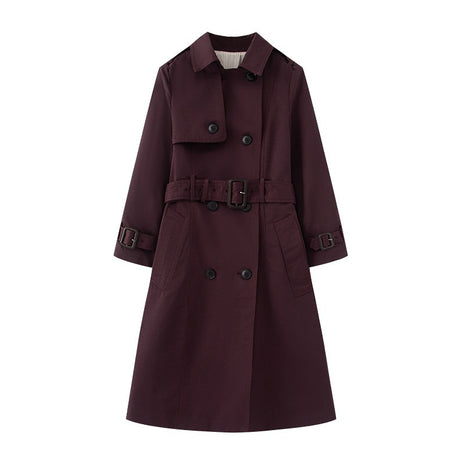 Elegant Street Fashion Trench Coat with Functional Pockets
