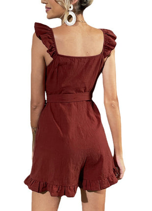 Fresh and Sweet Washed Cotton-Look Romper for Vacation blndl