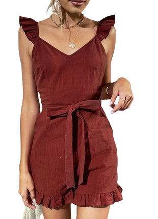 Cute Flutter Sleeve Summer Romper for Women blndl