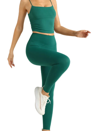Women's High-Waist Yoga Set | Strap Sports Bra & Leggings Activewear